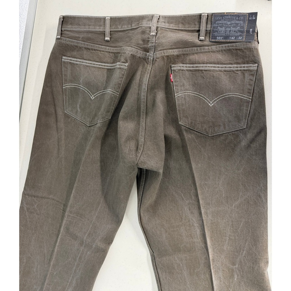 Levi's 501 Original Fit Jeans - Brown Denim - Size 42x32 - Picture 14 of 16